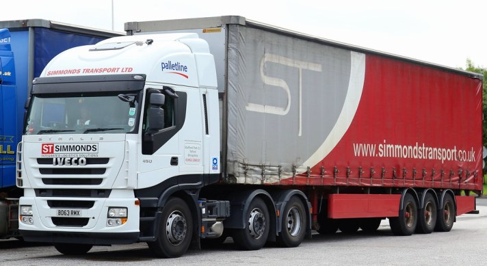A Simmonds Transport truck and trailer.